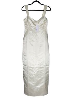 Reformation Willy Dress Sz 2 Cream Satin Maxi Slip Dress Bridal Party NEW